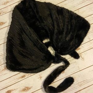 Genuine knit mink wrap